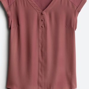 Fortune & Ivy Helena Mixed Material Blouse